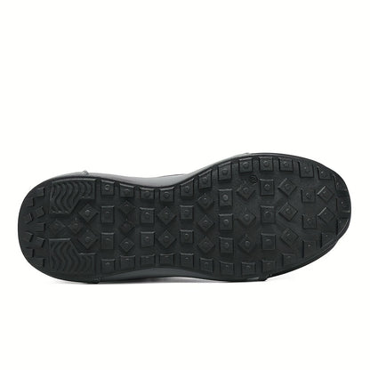 Men'S Fashion Classic Sneakers, Low Top Lace-up Athletic Shoes, Shock Absorbing Breathable Running Shoes, Durable Thick Sole Skateboard Shoes, Solid Color Graphic Design, Round Toe, Faux Upper/Sole, Fabric Inner, EVA Insole f