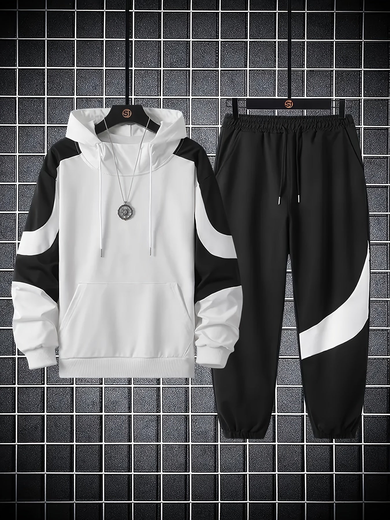 Men's Hooded Sweatshirt Set - 2024 New Autumn Casual Sporty Long Sleeve Outfit for Men