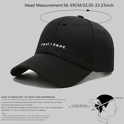 2pcs Adjustable Baseball Caps with "CHALLENGE" Embroidery - Lightweight, Breathable Polyester for Men & Women, Perfect for Outdoor Sports, Casual Wear & Holiday Gifts, Casual Headwear | Embroidered Cap | Durable Headgear