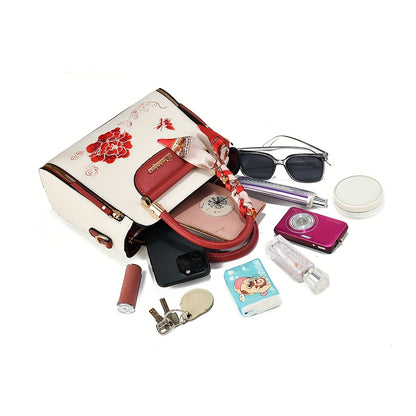 A Large Capacity Handbag for Women, Suitable for Business, Casual Outings, And Travel, Featuring a Randomly Colored Scarf, Perfect As a Mother'S Day Gift.