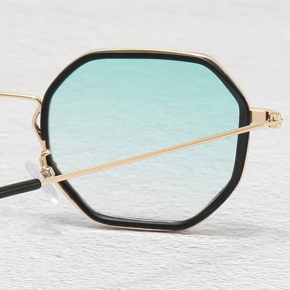 1 Pair of Men'S Geometric Copper Alloy Fashion Glasses with Red Lenses - Casual & Trendy, Ideal for, Daily Wear, and Holiday Gifts, Holiday Fashion Glasses|Sleek Metal Frame Glasses|Polycarbonate Lenses, Glasses