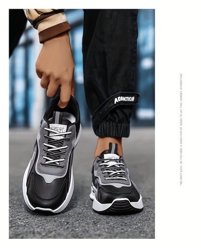 Men'S Casual Sneakers - Low Top, Lace-Up, All-Season Athletic Shoes with "VIP" Patch, White & Gray, Stylish Running & Hiking Boots, Casual Footwear | Modern Casual Sneakers | Durable Footwear