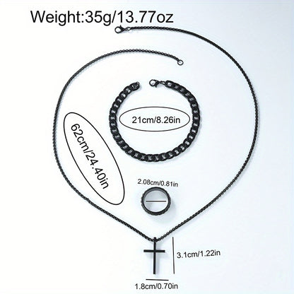 5pcs men&women&apos;s Watch Set - Stylish Casual Quartz Wristwatch, Necklace, Bracelet, Ring, and Glasses, Suitable for Women&women