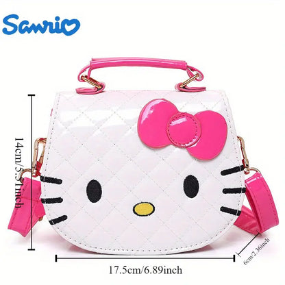 Sanrio Unisex անիմե թեմա Սպիտակ կարմիր Սև վարդագույն Ոսկե վարդագույն hello kitty Crossbody պայուսակի համար, պոլիեսթեր աստառ, կայծակաճարմանդ փակվող, չլվացվող, Messenger պայուսակով