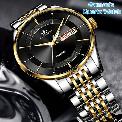 A New Stainless Steel Men's Quartz Watch With A Calendar And Luminous Function, A Fashionable Wristwatch, A Gift For Relatives And Friends' Birthdays Or Holidays, A Brand With An Electronic Movement, A Fully Automatic Busines