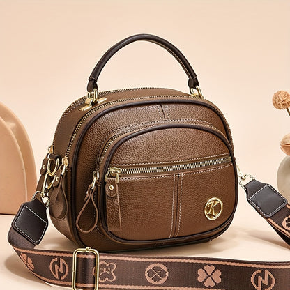 FIDM Wo 'S Synthetic Faux Leather Handbag - Chic Beige Multi-Compart T Handbag with Adjustable Strap, Zip Closure, And Polyester Lining for Everyday Use, Everyday Handbag|Sophisticated Design|Synthetic Faux Leather Purs