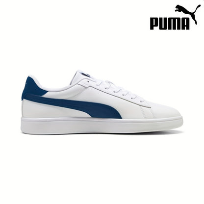 PUMA Unisex Low-Top Sneakers - White & Navy Blue, Lace-Up Casual Shoes with Cushioned Rubber Sole for Everyday, Gym, Office - All-Season Men's & Women's Athletic Footwear, Gym Footwear, Sporty Look, Durable Footwear