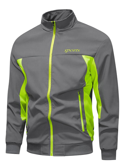 Men'S Casual Patchwork Athletic Suit Comfortable And Good Wear Coat And Long Pants Tracksuit