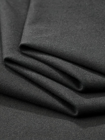 Men'S V-Neck Short Sleeve T-Shirt - Lightweight & Breathable, Casual Fit, Solid Black, Perfect for Summer, High-Quality Knit Fabric, Everyday Tshirt | Casual Style | Comfortable Fit