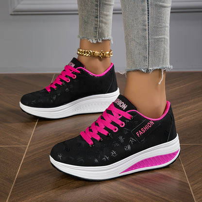 Women's Fashion Sneakers - Low-Top Lace-Up Casual Shoes with Synthetic Cover Upper, Breathable Fabric Lining & MD Cushioned Sole for All-Day Comfort - All-Season Versatile Wear, Everyday Comfort Footwear, Sleek Shoe Design, S