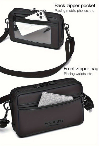 WEIXIER Unisex Fashion Messenger Bag, Shoulder Satchel with Detachable Strap, Polyester Lined, Business Briefcase for Commuting & Outdoor, Ideal Gift for Husband Or Boyfriend