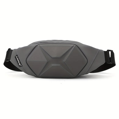 1pc Men's New Fashion Hard Shell Bag, Chest Bag Outside Crossbody Bag, Sports Bag Casual Fanny Backpack