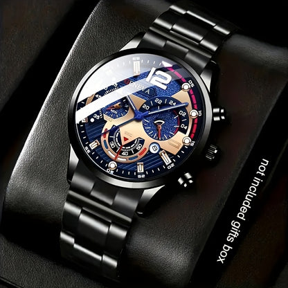 A Stylish And Casual Men's Watch With A Round Dial And Quartz Movement