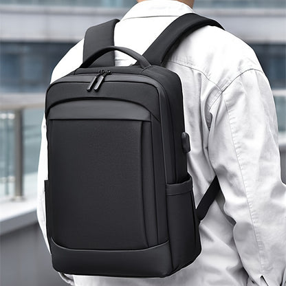 Large Capacity Laptop Backpack - Durable Oxford Fabric, Adjustable Shoulder Straps, Multiple Compartments for School, Work & Travel - Black, Laptop Carrying Case, Work Commute Bag, Modern Backpack, Sturdy Construction