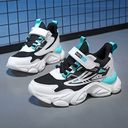 Boys' Breathable Mesh Sneakers - Casual Fashion Sneakers with Hook-and-loop Fastener Closure, Perfect for Spring/Fall, Youngsters