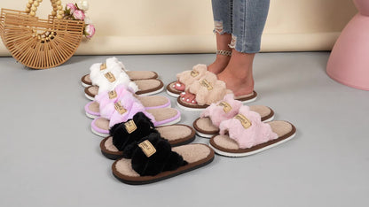 Women'S Winter Slippers - Soft Warm Indoor House Shoes with Non-Slip EVA Sole, All-Season Cozy Lounge Footwear for Home, Office, or Gifts - Available in White, Black, Khaki, Pink, Pastel Colors - Easy-Clean Fabric Constructio