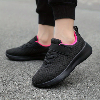 Girls' Fashionable Mesh Running Footwear, Casual Athletic Style, 28-40 Sizes, Magenta Accent, EVA Sole, PU Insole, for Spring/Fall