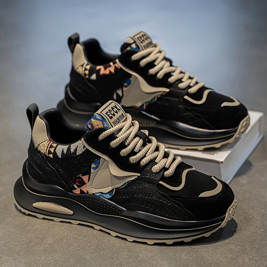 Men's Lightweight Casual Sneakers - Breathable PU Upper, Cushioned PVC Sole, Lace-Up Low-Top Design for Streetwear & Outdoor Comfort - All-Season Versatile Shoes, Everyday Footwear, Sleek Athletic Design, Fabric Lined Interio