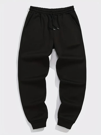 2pcs Men's Sporty Casual Jacket and Stretch Jogger Set, Spring/Autumn Fashion Hooded Jacket with Zipper Pockets, Windproof Outerwear and Black Stretch Joggers, Perfect for Outdoor Activities and Leisure Wear
