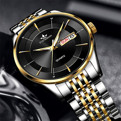 A New Stainless Steel Men's Quartz Watch With A Calendar And Luminous Function, A Fashionable Wristwatch, A Gift For Relatives And Friends' Birthdays Or Holidays, A Brand With An Electronic Movement, A Fully Automatic Busines