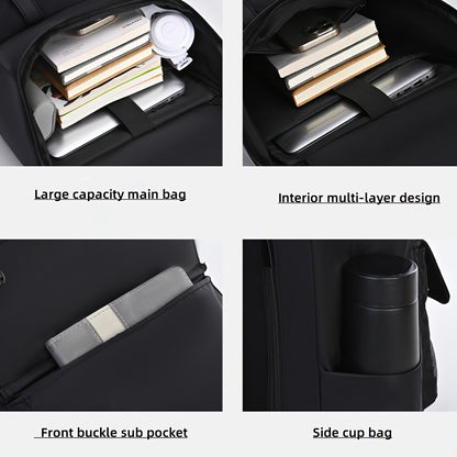 Men'S Large Capacity Laptop Backpack - Soft Shell, Durable & Easy to Clean, Multi-Functional Casual Business Travel Bag with Zipper Closure, Hand Washable, Commute Essentials | Casual Style | Zippered Closure