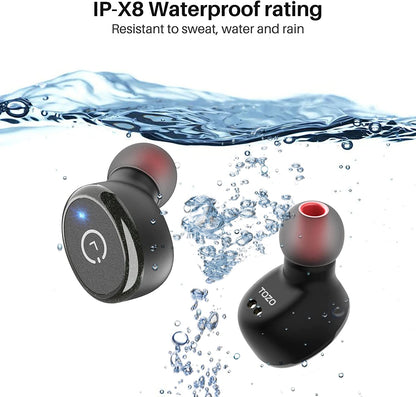 TOZO T10 (Classic Edition) Bluetooth 5.3 Wireless Earbuds with Wireless Charging Case IPX8 Waterproof Stereo Headphones in Ear Built in Mic Headset Premium Sound with Deep Bass, 32 Preset Eqs via APP
