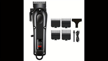 USB Rechargeable Electric Hair Clippers | Professional Home Barber | Portable Hair Trimmer | Black Design | Stylish Hair Cutting Tool | Modern Hair Clipper | Compact Hair Trimmer