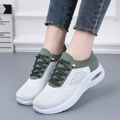 Women's Breathable Casual Running Shoes - Lace-Up Low-Top Sneakers with Fabric Upper & Durable PVC Sole, All-Season Comfort for Walking, Jogging, Casual Attire - Multi-Color Options, Ladies Sneakers