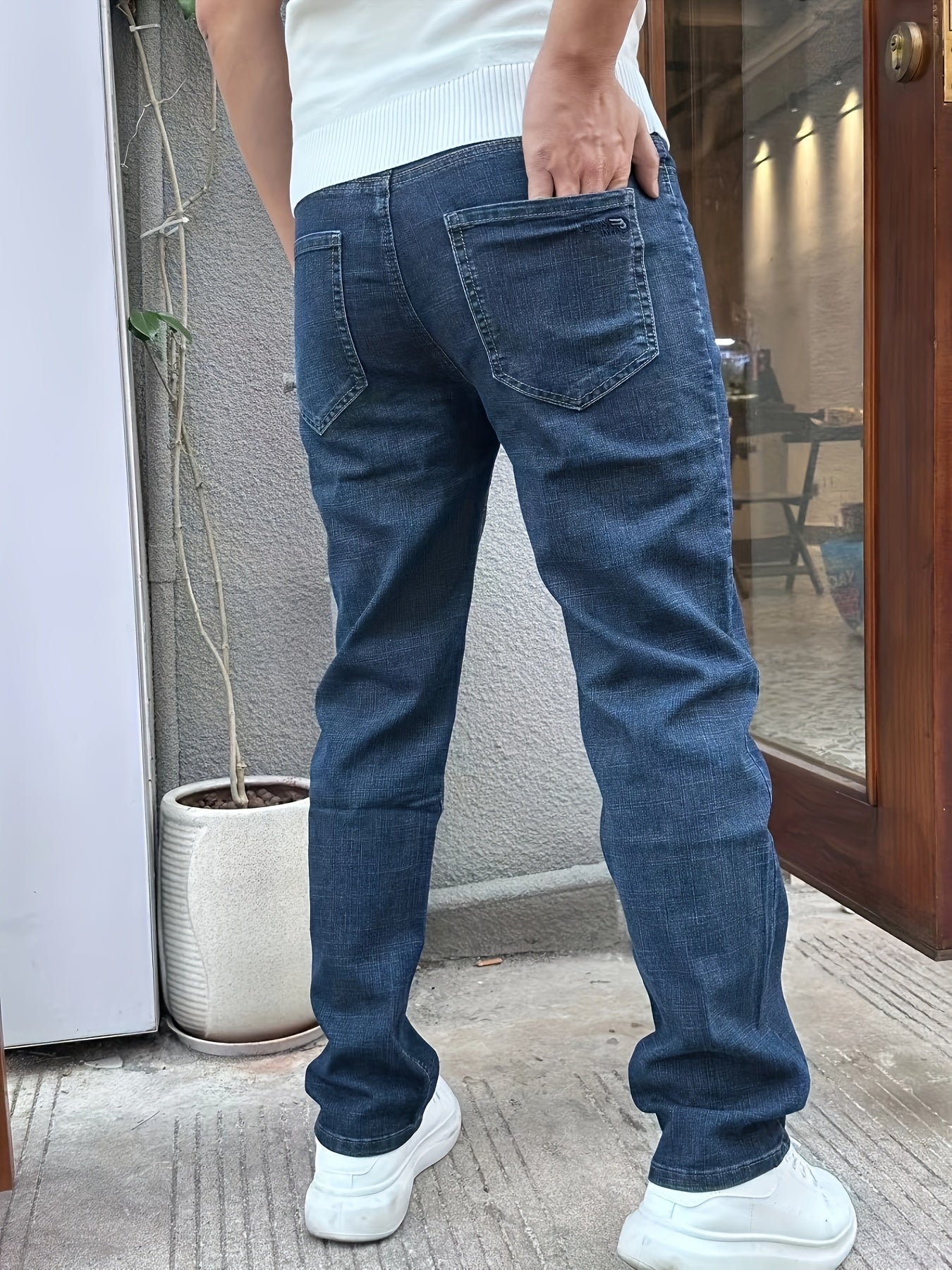Men'S Casual Date And Work Business Stretch Slim-Fit Jeans.
