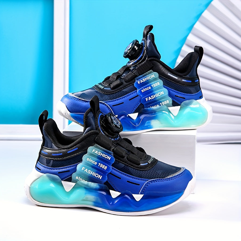Boys' Ultra-Light Running Shoes with Rotating Buckle - Breathable, Non-Slip Sole for Outdoor Activities, Fall/Winter Collection