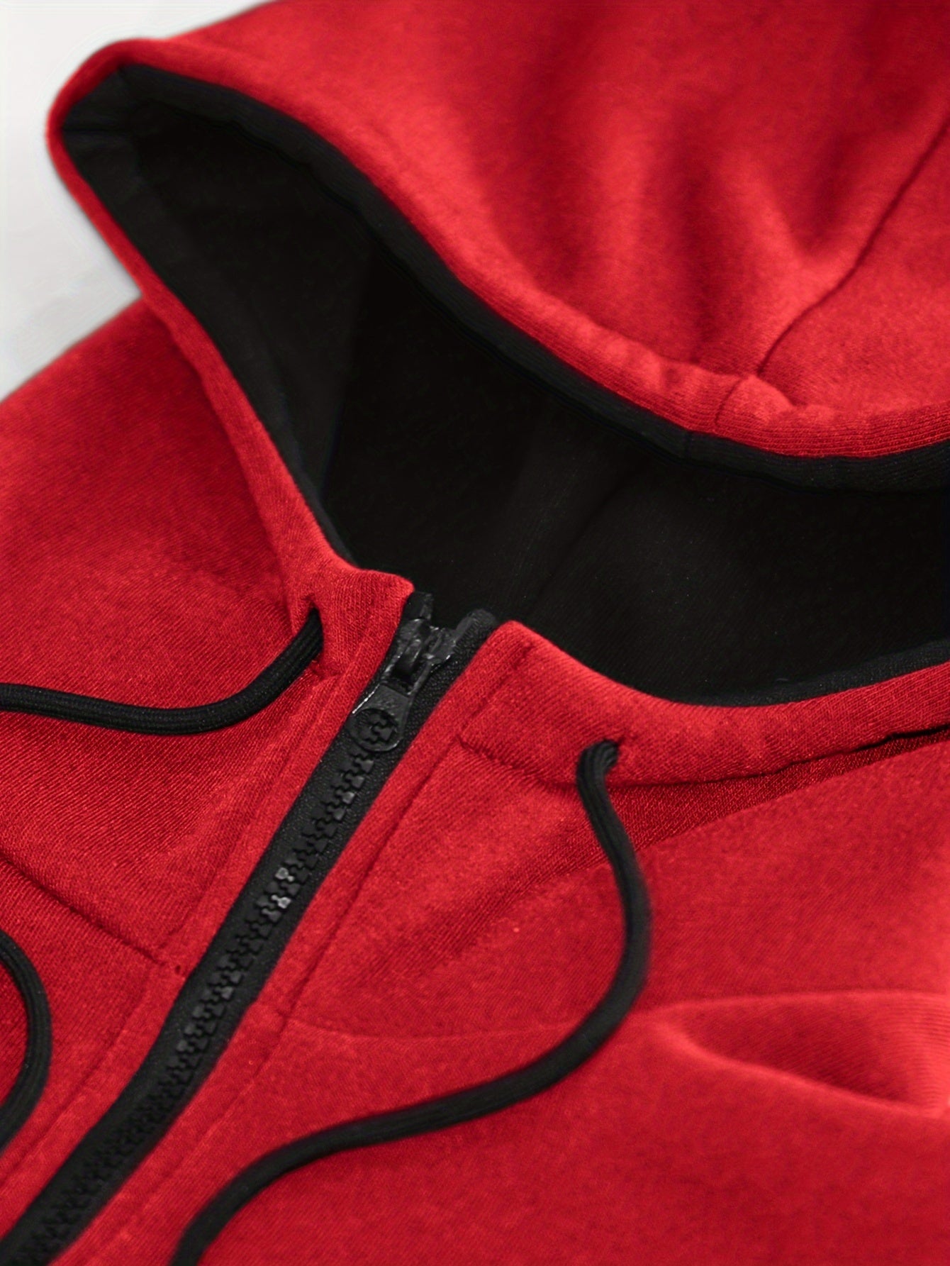 Men'S Autumn and Winter Fleece Sweatshirt Set with Hooded Drawstring Patchwork Sweatpants Casual Sporty Style Long Sleeve Jacket
