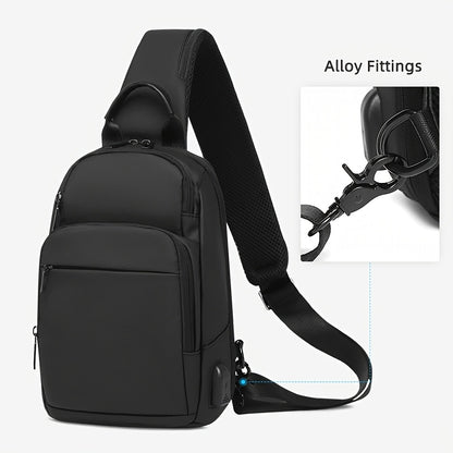 1pc Men's Fashion Crossbody Bag, Oxford Cloth Multifunctional Shoulder Bag