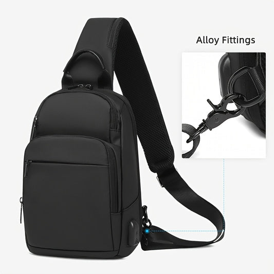 1pc Men's Fashion Crossbody Bag, Oxford Cloth Multifunctional Shoulder Bag