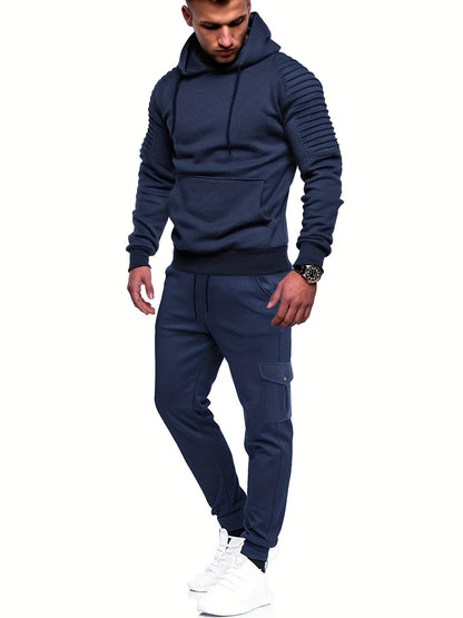 Men's Tracksuit 2 Piece Pullover Hoodie Sweatsuit Sets Casual Jogging Athletic Suits With Drawstring
