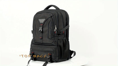 NUBILY 17.3-Inch Men'S Laptop Backpack, 50L Travel Pack, Large Work Backpack for School, College, Business - Non-Food Contact, Black Oxford Fabric with Mesh Windows, Zipper Closure, TSA-Compliant, College Backpack | Sleek Bac