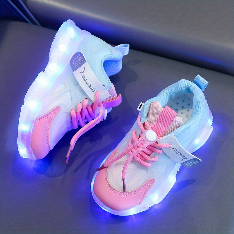 Rechargeable Glow-in-the-Dark Shoes for Kids - Colorful Neon Sneakers with Light-Up Design, Lightweight & Durable for Street Dance, Nighttime Play, and Casual Wear, Shoes for Girls, Street Dance Footwear, Vibrant Neon Accents