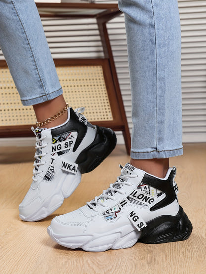 Women'S High-Top Plaid Skate Sneakers - Lightweight, Non-Slip, Shock-Absorbing Sneakers with EVA Sole, Synthetic Faux Leather Upper & Fabric Lining for All-Season Sports and Casual Wear, Casual Sneakers | Stylish Lace-Up Shoe