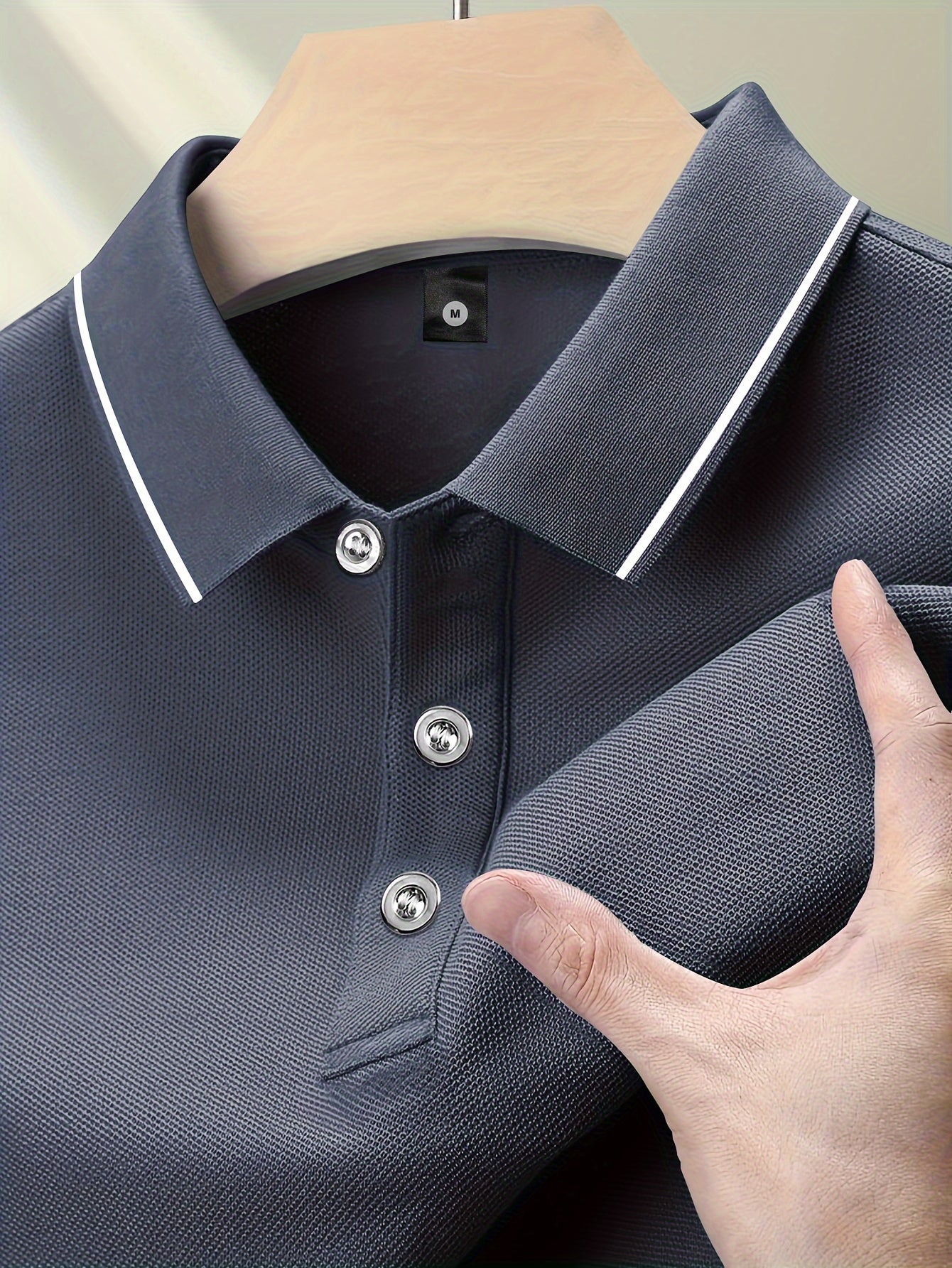 Pearson OBM Men'S Classic Breathable Knit Polyester Polo Shirt - Casual Style, Solid Color, Regular Fit with Slight Stretch, Summer Collared Top with Button Detail