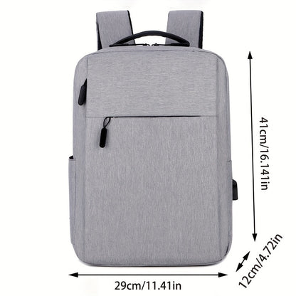 1pc Large Capacity Travel Backpack - Heavy-Duty Oxford Fabric Laptop Backpack with Multiple Compartments, Adjustable Padded Shoulder Straps & Front Zipper Pocket - Business, College, Commute Backpack - Ideal Gift for Professi