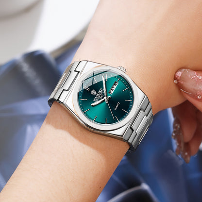 BINBOND Luxury Watch for Woman Ladies Elegant Quartz Watch Luminous Date Week Stainless Steel Women's Watches Clock