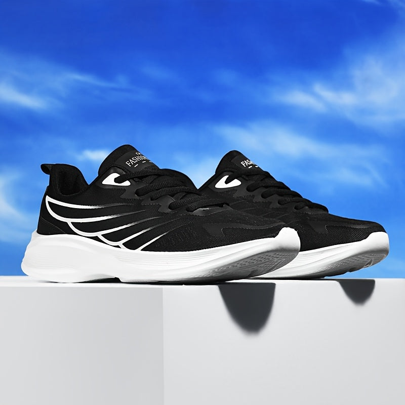 2025 New Arrival Men'S White & Red Sneakers - Breathable Mesh, Soft Bottom, Casual Sports Shoes for Running & Daily Wear, Casual Athletic Shoes | Modern Casual Shoes | Breathable Upper, Running Shoes