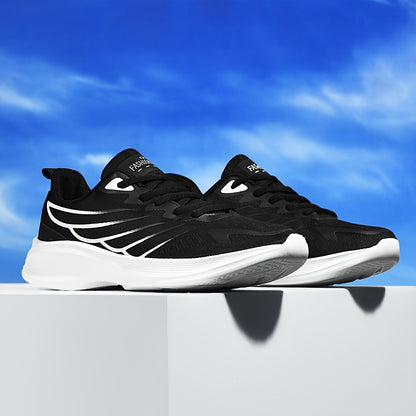 2025 New Arrival Men'S White & Red Sneakers - Breathable Mesh, Soft Bottom, Casual Sports Shoes for Running & Daily Wear, Casual Athletic Shoes | Modern Casual Shoes | Breathable Upper, Running Shoes