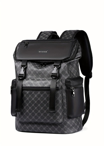 Men'S Stylish Black Backpack with Shark Graphic - Lightweight, Large Capacity, Multi-Functional Shoulder Bag for Travel, Commuting, School - Durable PVC Material, Sports & Fitness Design, Backpack for Travel