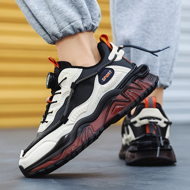 Men'S Preppy Sports Sneakers - All-Season Casual Lace-Up Shoes with Faux Upper, Fabric Inner & PVC Sole - Round Toe Low Top for Daily Wear
