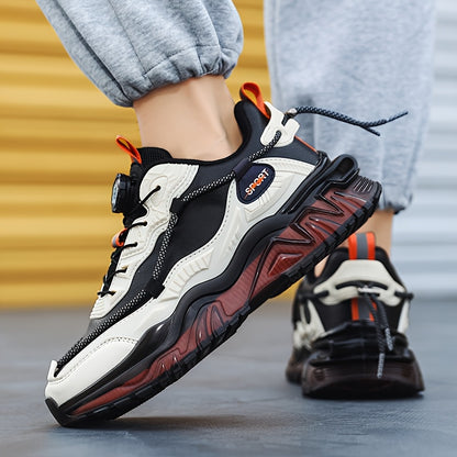Men'S Preppy Sports Sneakers - All-Season Casual Lace-Up Shoes with Faux Upper, Fabric Inner & PVC Sole - Round Toe Low Top for Daily Wear
