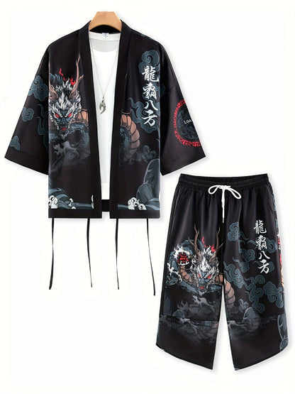 Men's Dragon Bafa Short Kimono Set