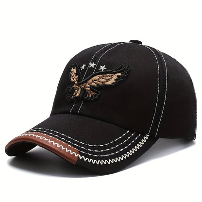 1pc Men'S Stylish Eagle Embroidery Baseball Cap - Adjustable Size, Casual Streetwear, Sun-Protective, Perfect for Outdoor Sports, Golf, and Gifts, Casual Headwear | Stylish Headgear | Adjustable
