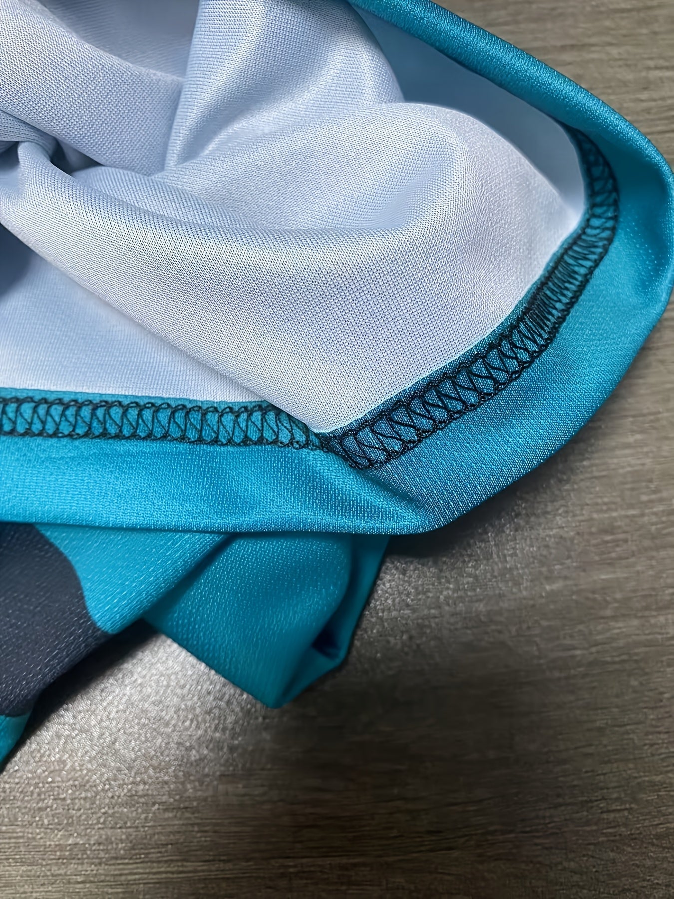 [Casual Chic] Men'S Casual Color Block T-Shirt - Short Sleeve, Round Neck, 3D Print, Lightweight 150g/㎡ Polyester, Stylish Teal & Black Stripe Design for Casual Attire, Versatile Tshirt | Modern Casualwear | 3D Print Shirt,