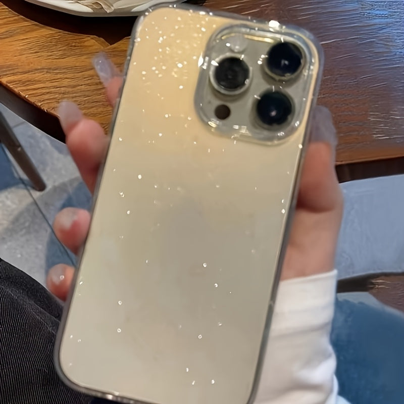2025 New Luxury Bling Glitter Clear Phone Case for iPhone 16 15 14 13 12 11 Pro Max X XR XS Plus Shockproof Transparent Soft Cover