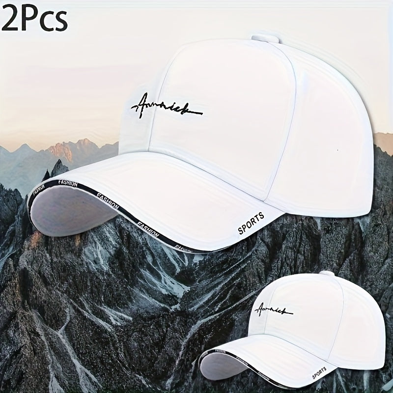 Set of 2 Custom Embroidered Baseball Caps, Breathable Sports Baseball Caps for Men And Women